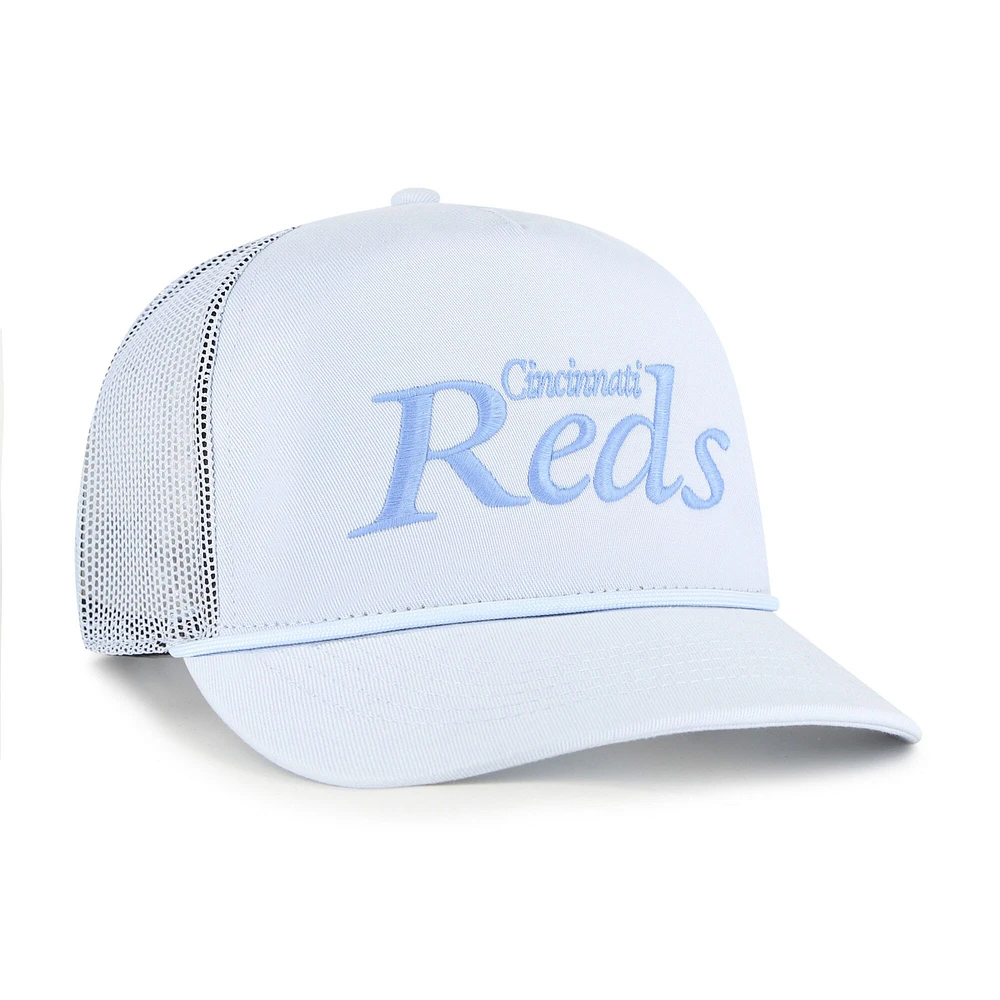 Men's '47 Light Blue Cincinnati Reds Foundation Script Hitch Adjustable Trucker Hat