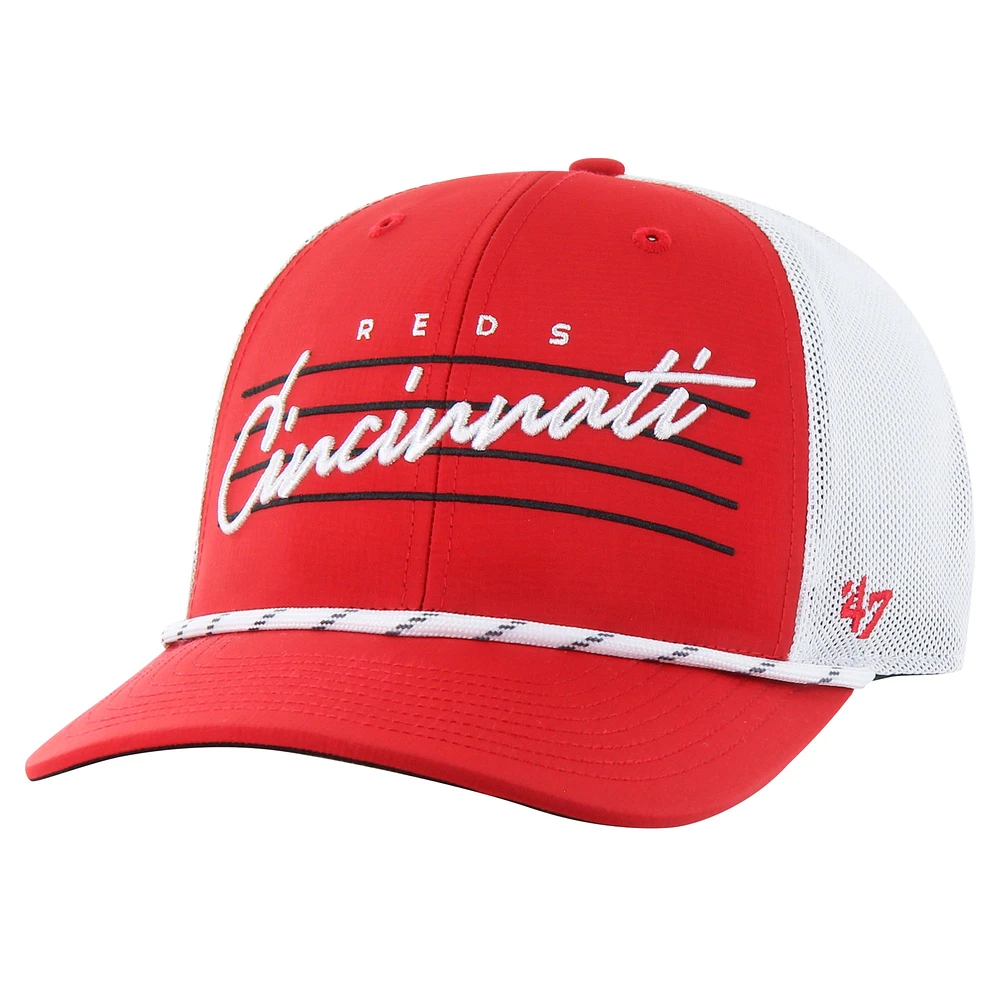 Casquette ajustable pour homme '47 Red Cincinnati Reds Downburst Trucker