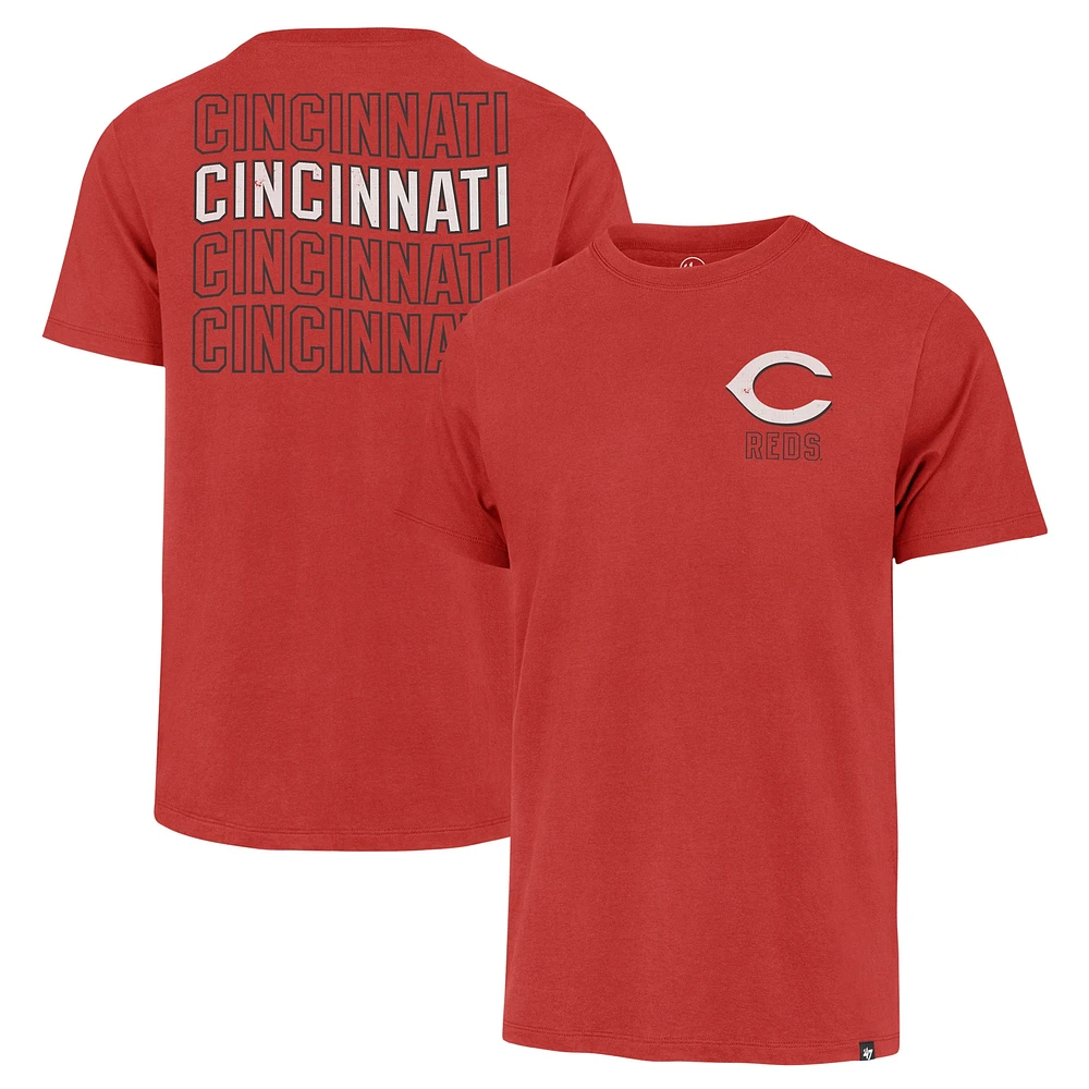 Men's '47 Red Cincinnati Reds Hang Back Franklin T-Shirt