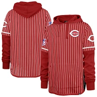 Sweat à capuche rayures doubles pour homme '47 Red Cincinnati Reds