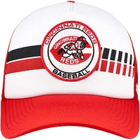 Men's '47 White/Red Cincinnati Reds Cooperstown Collection Wax Pack Express Trucker Adjustable Hat