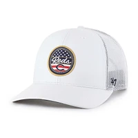 Men's '47 White Cincinnati Reds Homage Adjustable Trucker Hat