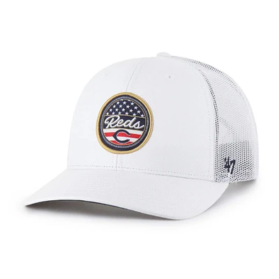 Men's '47 White Cincinnati Reds Homage Adjustable Trucker Hat