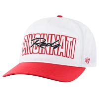 Casquette ajustable blanche '47 Cincinnati Reds Lineman Hitch pour homme