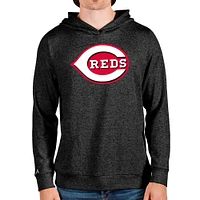 Sweat à capuche enfiler Absolute pour homme avec logo de l'équipe des Cincinnati Reds, noir chiné, Antigua