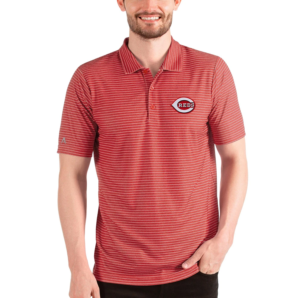 Polo Esteem rouge/blanc Antigua pour homme des Cincinnati Reds