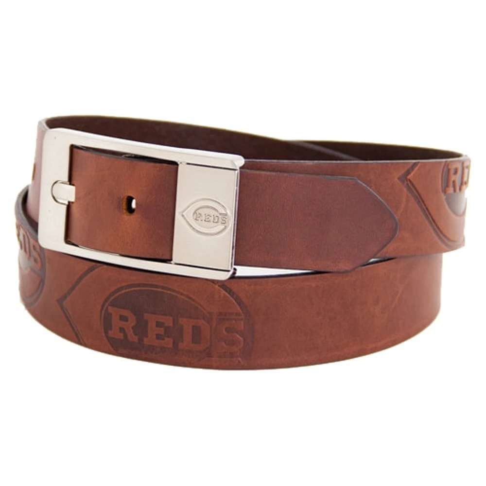 Ceinture homme marron Cincinnati Reds Brandish en cuir