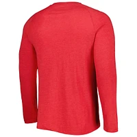 Men's Concepts Sport Heather Red Cincinnati Reds Inertia Raglan Long Sleeve Henley T-Shirt