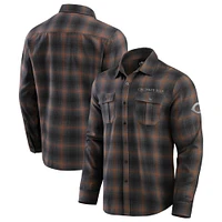 Chemise boutonnée à manches longues classique en flanelle pour homme de la collection Darius Rucker Fanatics, couleur tan