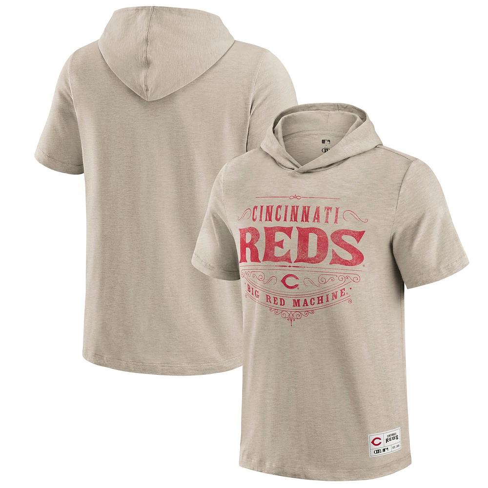Men's Darius Rucker Collection by Fanatics  Tan Cincinnati Reds Hooded T-Shirt