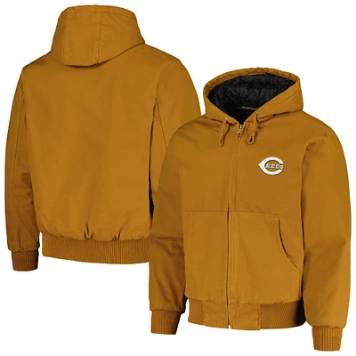 Veste à capuche entièrement zippée Dunbrooke Brown Cincinnati Reds Dakota Work pour hommes