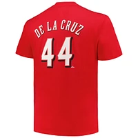 T-shirt avec nom et numéro pour hommes, Elly De La Cruz, rouge, Cincinnati Reds, grand