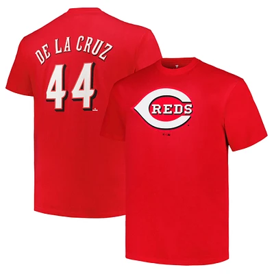 T-shirt avec nom et numéro pour hommes, Elly De La Cruz, rouge, Cincinnati Reds, grand