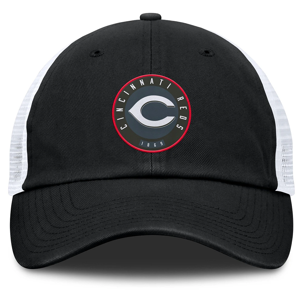 Men's Fanatics Black/White Cincinnati Reds Averies Adjustable Hat