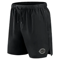 Short Fanatics noir pour homme, style micro ton sur ton, des Reds de Cincinnati