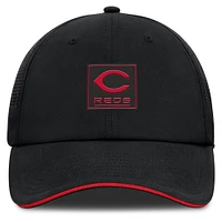 Casquette ajustable noire Cincinnati Reds Level Up Driver de Fanatics pour homme