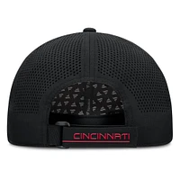 Casquette ajustable noire Cincinnati Reds Level Up Driver de Fanatics pour homme