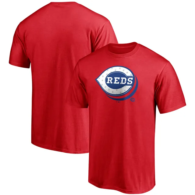 Fanatics Men's Red Cincinnati Reds True Classics Throwback Logo Tri-Blend T-Shirt