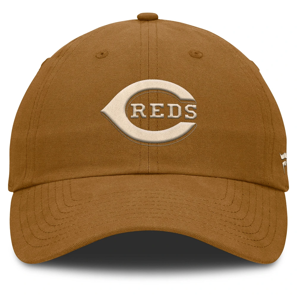 Men's Fanatics Brown Cincinnati Reds Act Natural Chopper Adjustable Hat