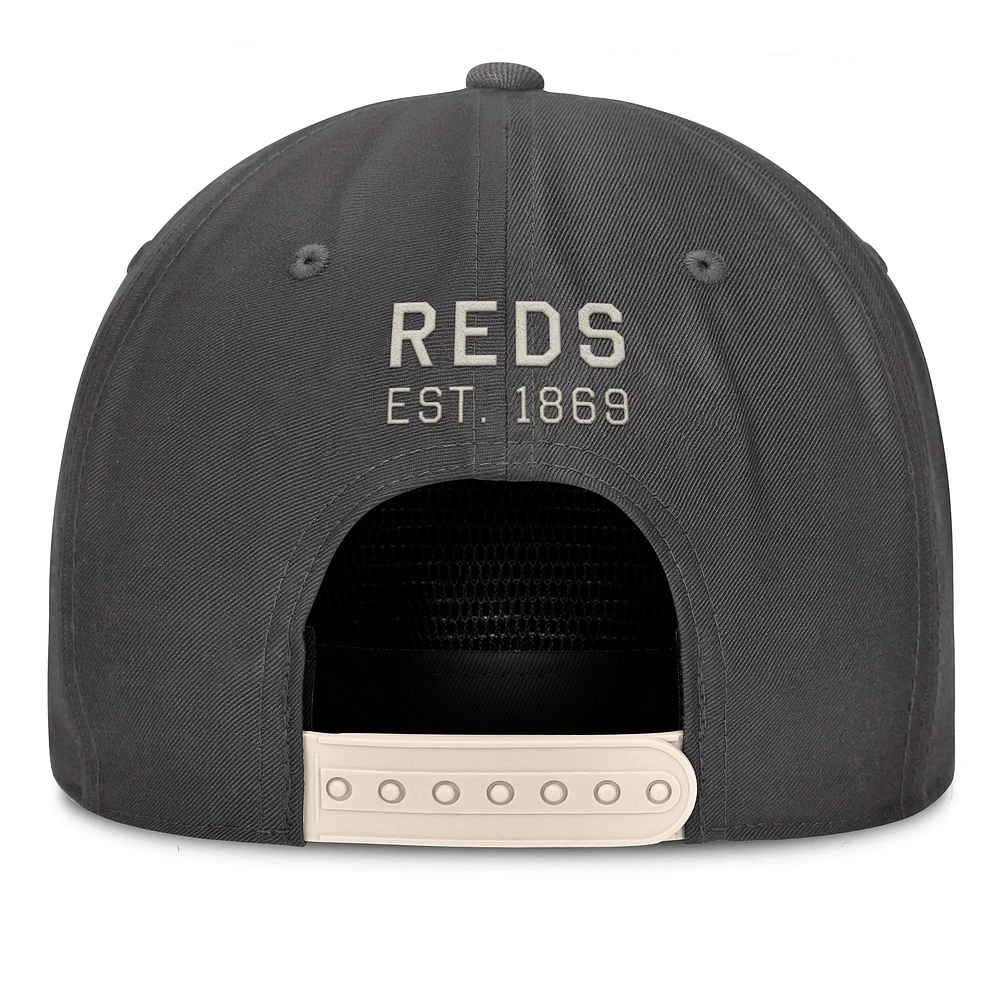 Casquette ajustable Fanatics pour homme, charbon de bois, Cincinnati Reds