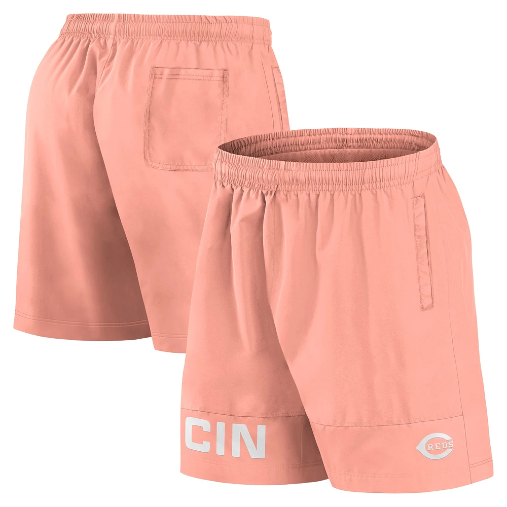 Short de bain Fanatics Coral Cincinnati Reds Elements pour hommes