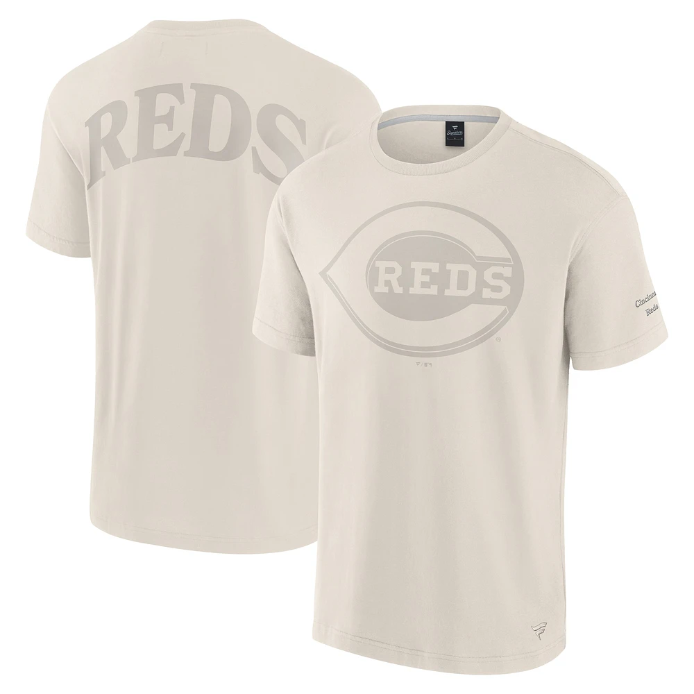 T-shirt emblématique des Cincinnati Reds de couleur crème Fanatics pour hommes