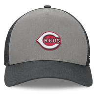 Men's Fanatics Gray/Graphite Cincinnati Reds A-Frame Trucker Adjustable Hat