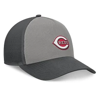 Casquette réglable de camionneur A-Frame Cincinnati Reds gris/graphite Fanatics pour hommes