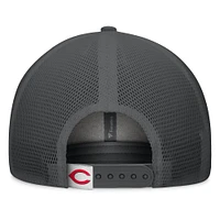 Men's Fanatics Gray/Graphite Cincinnati Reds A-Frame Trucker Adjustable Hat