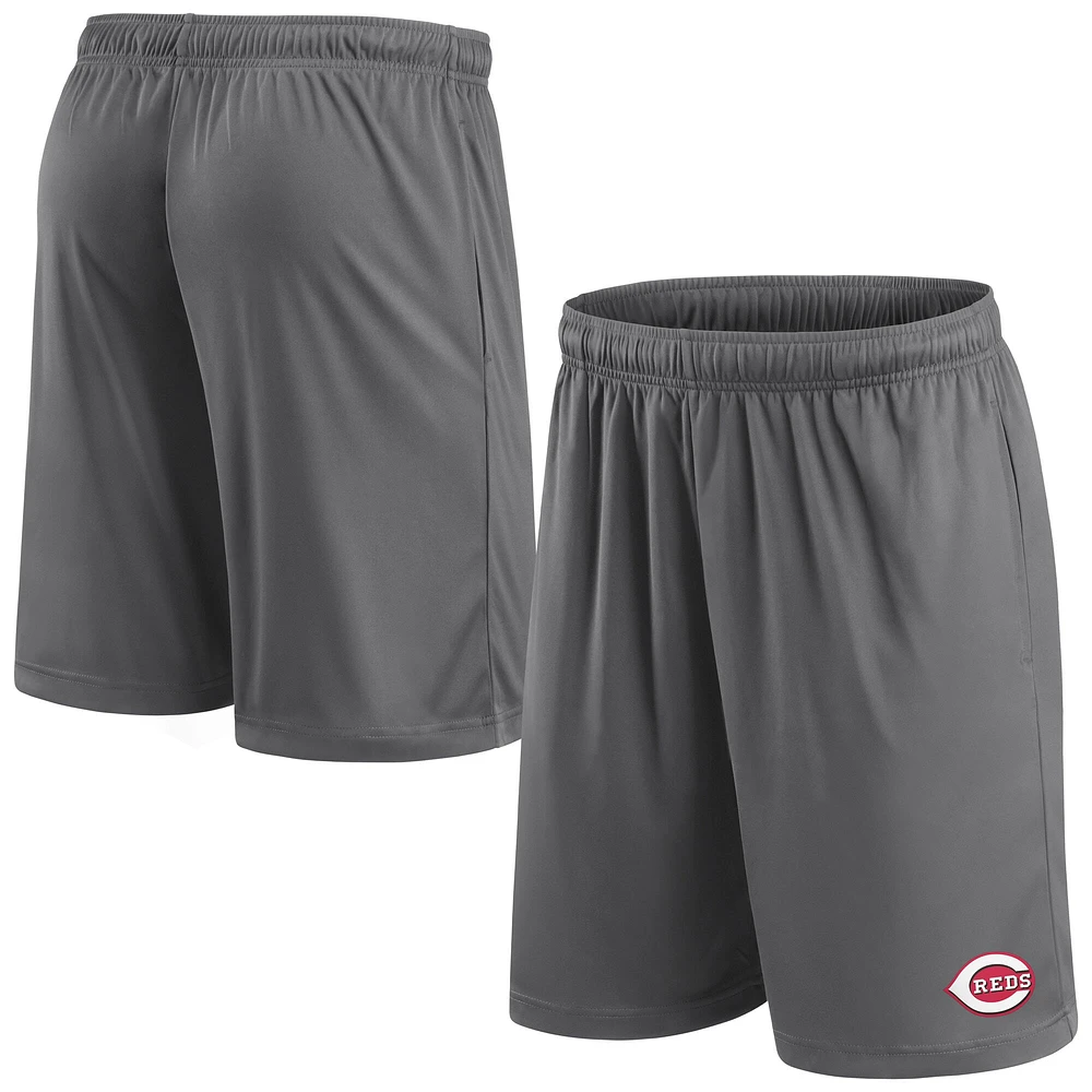 Short gris avec logo principal des Cincinnati Reds pour hommes Fanatics