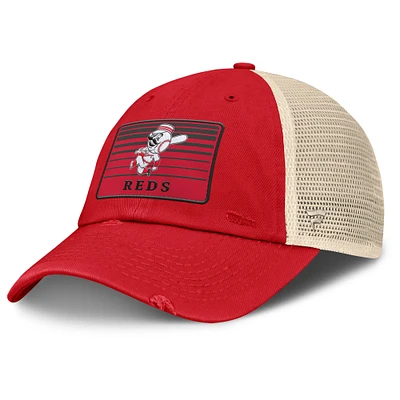 Men's Fanatics  Red/Natural Cincinnati Reds Cooperstown Collection Eastbound Mesh Adjustable Hat