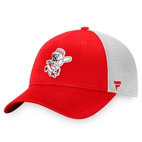 Men's Fanatics Red/White Cincinnati Reds Cooperstown Collection Core Trucker Snapback Hat