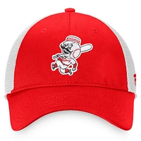 Men's Fanatics Red/White Cincinnati Reds Cooperstown Collection Core Trucker Snapback Hat