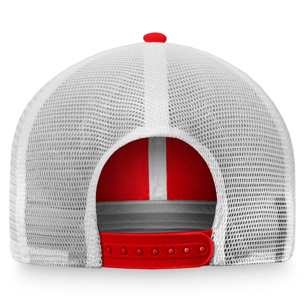 Men's Fanatics Red/White Cincinnati Reds Cooperstown Collection Core Trucker Snapback Hat