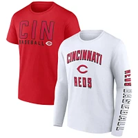 Men's Fanatics Red/White Cincinnati Reds Two-Pack Combo T-Shirt Set