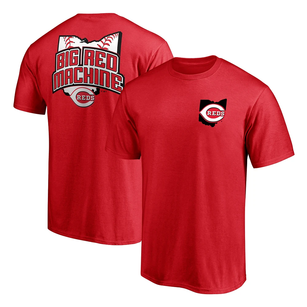 Men's Fanatics Red Cincinnati Reds Hometown Collection Big Machine Logo T-Shirt