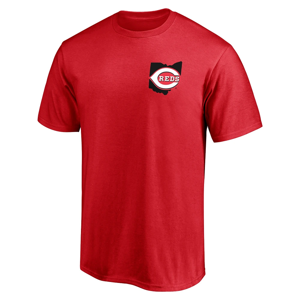 Men's Fanatics Red Cincinnati Reds Hometown Collection Big Machine Logo T-Shirt