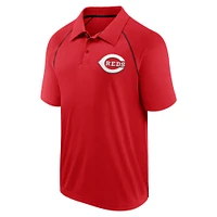 Men's Fanatics Red Cincinnati Reds Strong Alone Raglan Polo