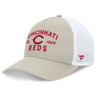 Casquette réglable de camionneur A-Frame Stone Cincinnati Reds Fanatics pour hommes