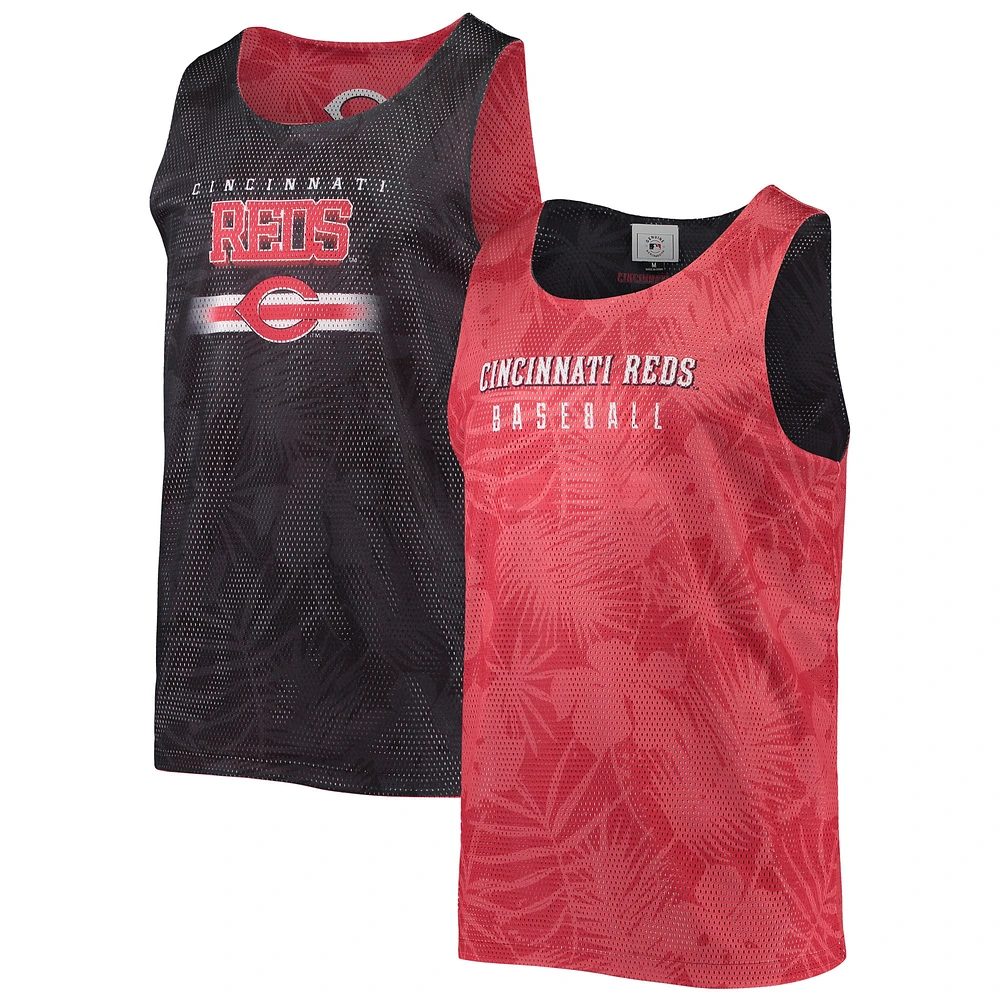 Men's FOCO Red Cincinnati Reds Floral Reversible Mesh Tank Top