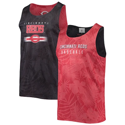 FOCO Red Cincinnati Reds Débardeur en maille réversible à fleurs pour homme