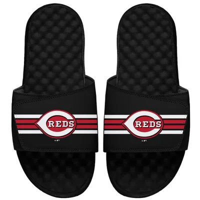 Cincinnati Reds ISlide Varsity Stripes Slide Sandals - Black