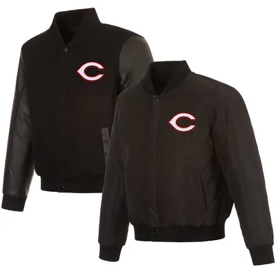 Cincinnati Reds JH Design Wool & Leather Reversible Jacket