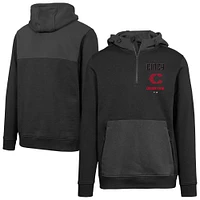 Men's Levelwear Black Cincinnati Reds City Connect Chicane Baseline Quarter-Zip Pullover Hoodie