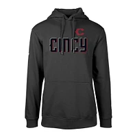 Men's Levelwear Black Cincinnati Reds City Connect Podium Core Logo Pullover Hoodie