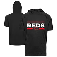 Men's Levelwear Black Cincinnati Reds City Connect Relay No Hitter Short Sleeve Hoodie T-Shirt