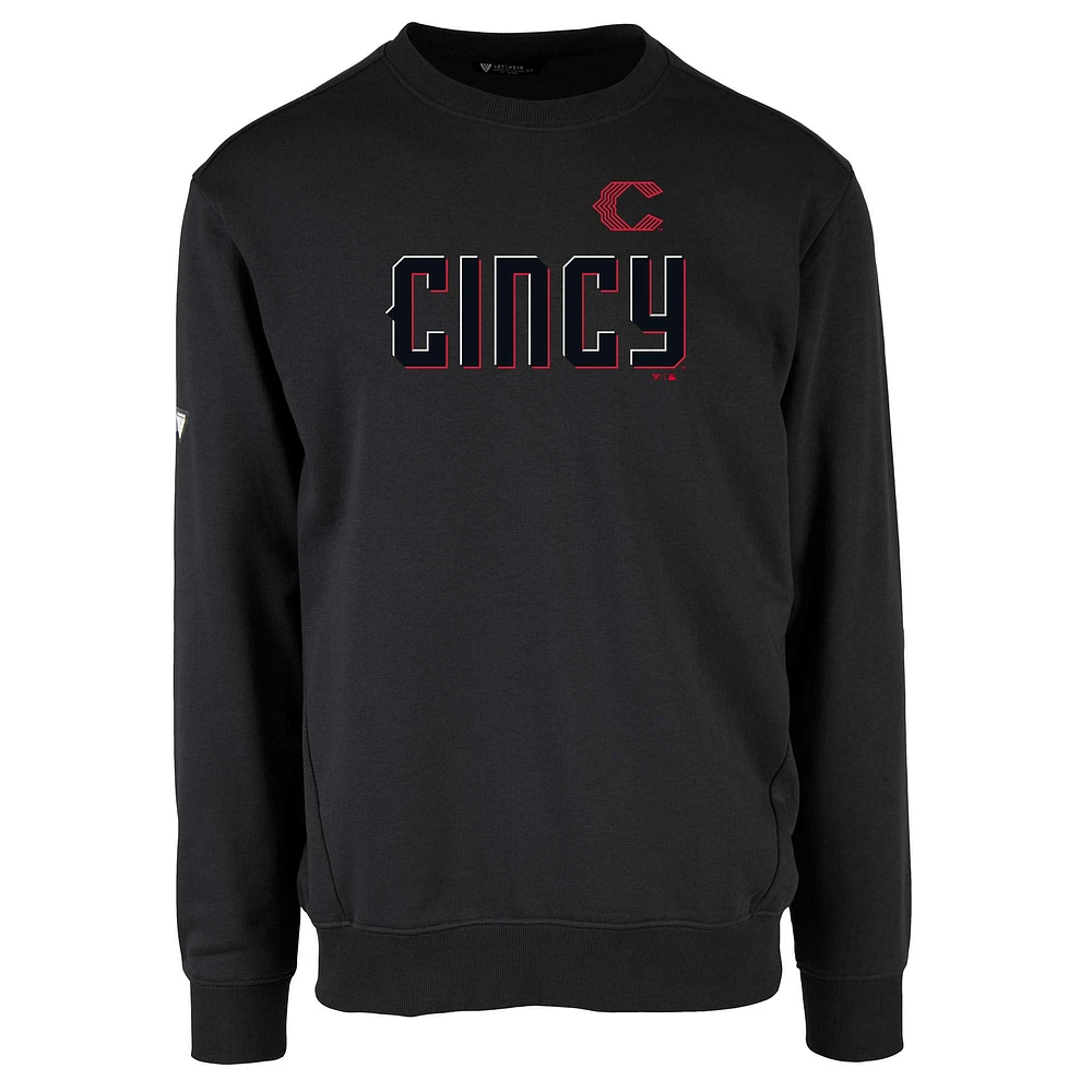 Sweat-shirt à capuche noir Cincinnati Reds City Connect Zane Core Logo pour homme Levelwear