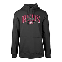 Men's Levelwear Black Cincinnati Reds Cooperstown Collection Podium Retro Pullover Hoodie