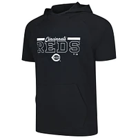 Men's Levelwear Black Cincinnati Reds Phase Vanguard Hoodie T-Shirt