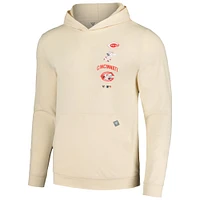 Men's Levelwear Cream Cincinnati Reds Base Line Pullover Hoodie